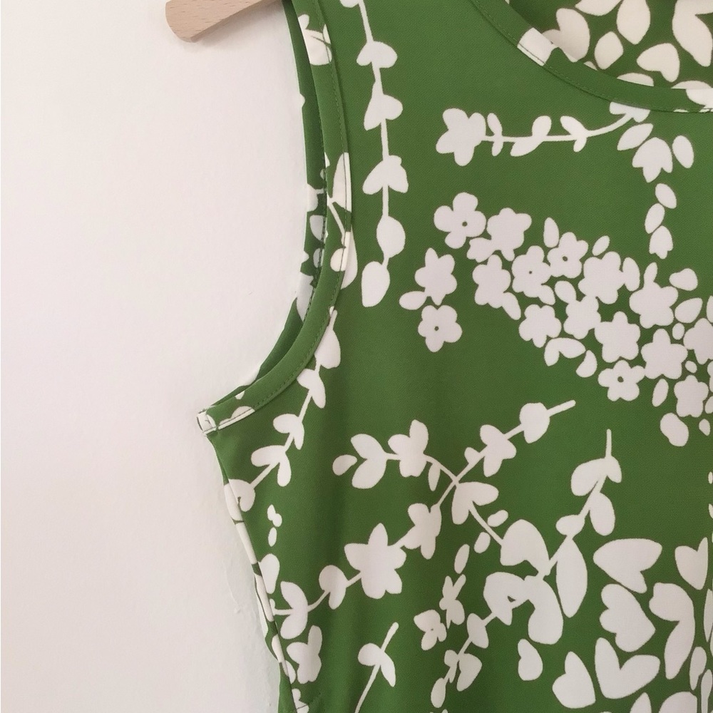 Michael Kors green floral sleeveless tank top size s - Picture 6 of 10
